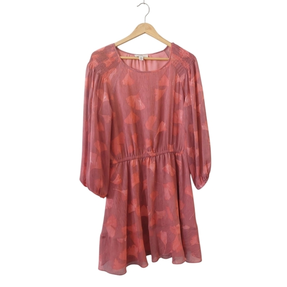 NWOT Women’s Halston Pintucked Georgette Blouson Dress - Picture 4 of 8